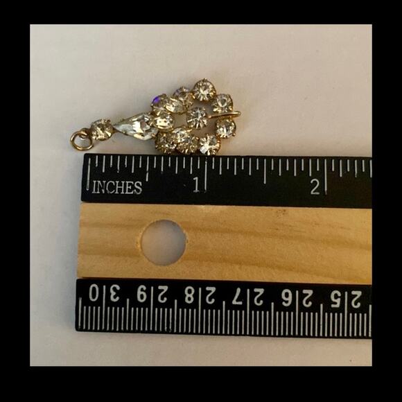 Mid Century Fancy Rhinestone Drop Pendant - Picture 3 of 11